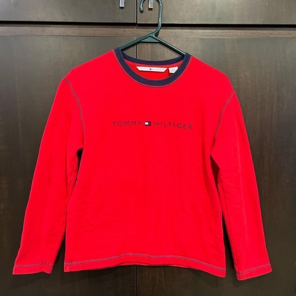 Y2K Tommy Hilfiger Red Crewneck Sweatshirt